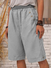 Casual Pocket Solid Color Loose Shorts