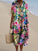 Colorful Spring Floral Garden Printed Women's Flowy Dress RD007