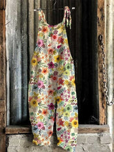 Multicolor Retro Floral Print casual jumpsuit