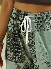 Loosen Fit Paisley Casual Shorts