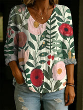 Colorful Floral Decorative Patterns Long Sleeves Shirt