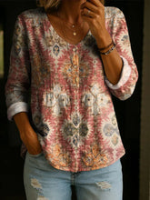 Floral Pattern Cotton Long Sleeve Casual Shirt