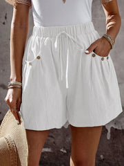 Loose Straight Plain Side Pockets Elegant Pants