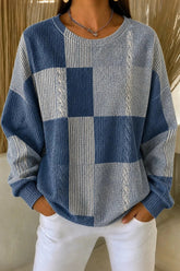 Casual Abstract Graphic Crew Neck Long Sleeve Sweatshirt