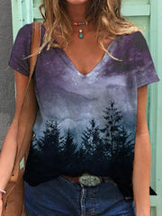 Abstract Painted Tree Landscape Sweater