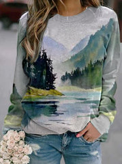 Dreamy Painted Woods Scene Sweater