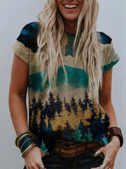 Soft Color Wash Landscape Sweater