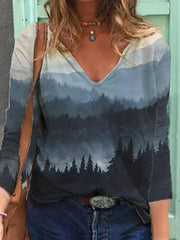Misty Morning Tree Line Sweater