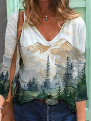 Calm Watercolor Tree Hill Sweater
