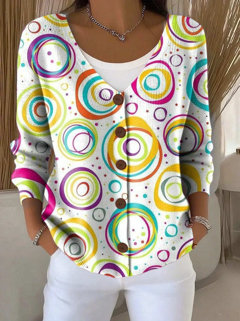 Simple Button-Up Knit Cardigan with Lightweight Warmth