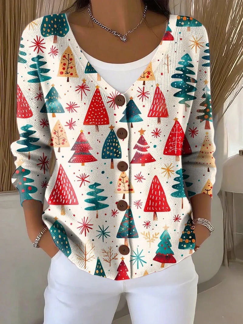 Casual Button Knit Jacket with Timeless Shape