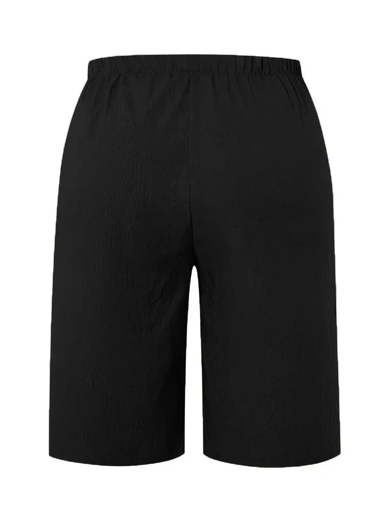 Mid Waist Fit Plain Straight Pants