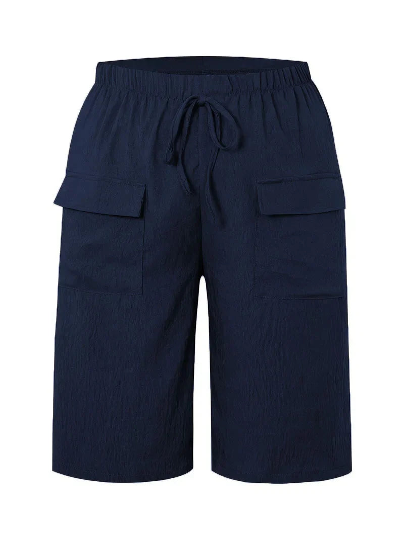 Mid Waist Fit Plain Straight Pants