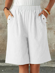 Casual Loose Fit Elegant Plain Pants