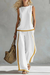 Relaxation Sleeveless Elegant Cotton and Linen Set