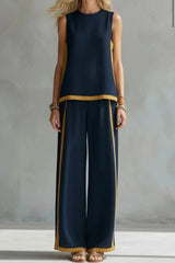 Relaxation Sleeveless Elegant Cotton and Linen Set