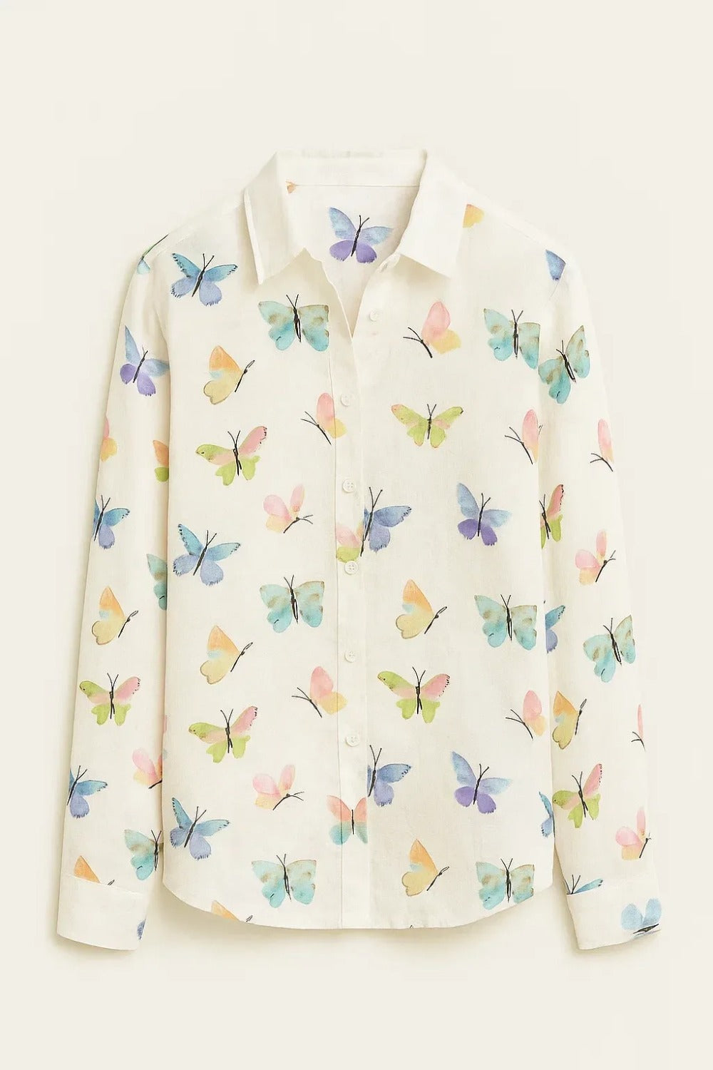 Casual Butterfly Printed Buttoned Shirt