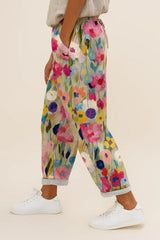 Casual  Pockets Lightweight Drawstring Elastic Waist Women Pants