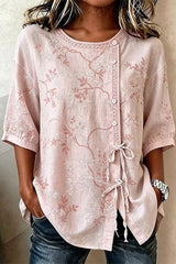 Crew Neck Half Sleeve Floral Regular Regular Fit Shirt For Women