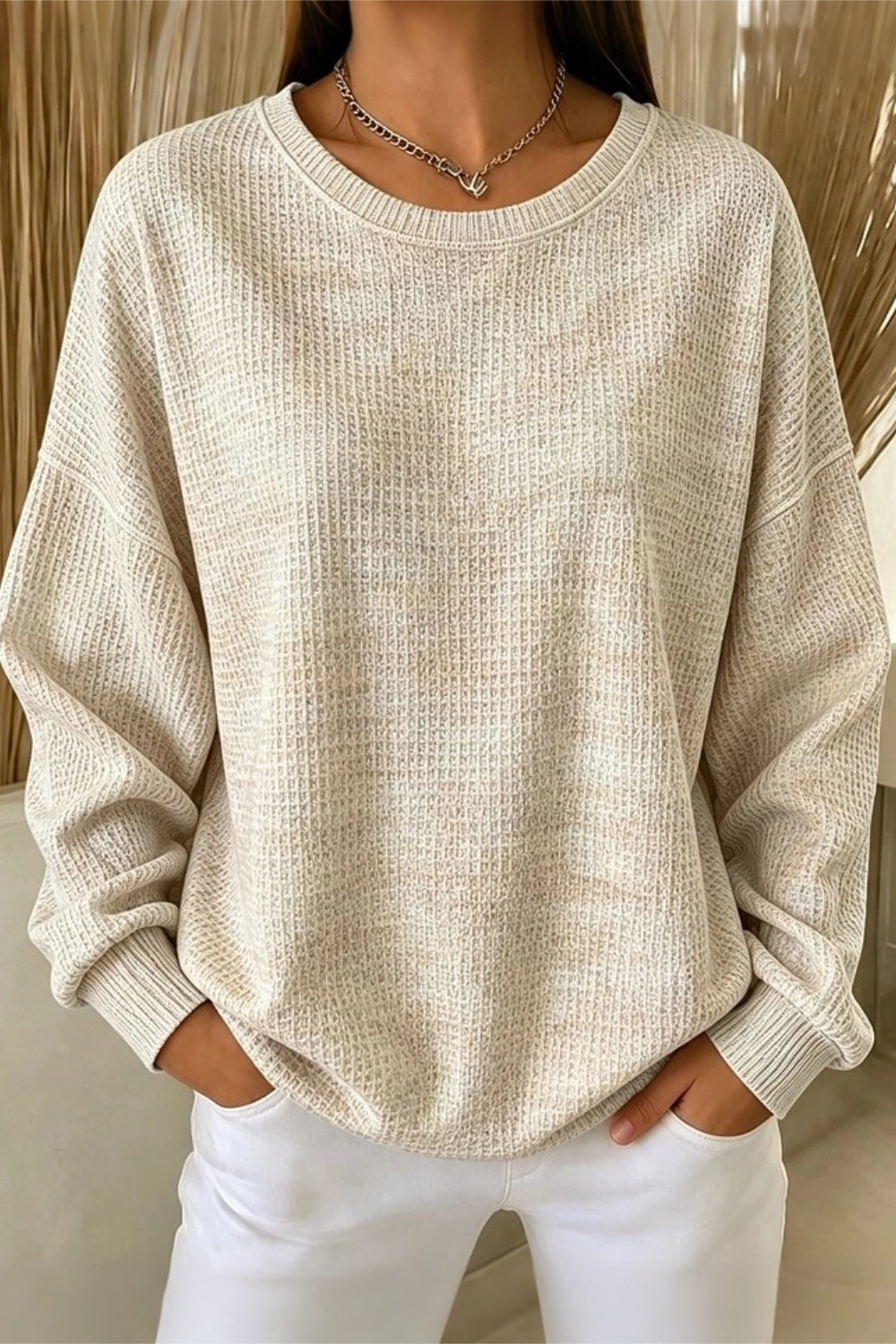 Casual Crew Neck Ombre Sweatshirt