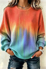 Casual Crew Neck Abstract Sweatshirt Printing