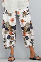 Floral Print with Pockets Casual Pants