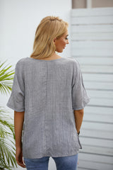 Dragonfly Print Round Neck Short Sleeves T-shirt